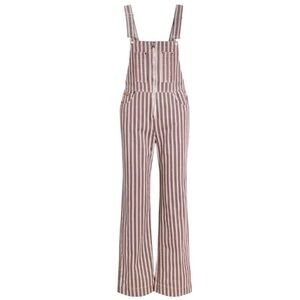 AlexaChung Arodene Red White Stripe Dungarees Denim Overalls NWT US 6